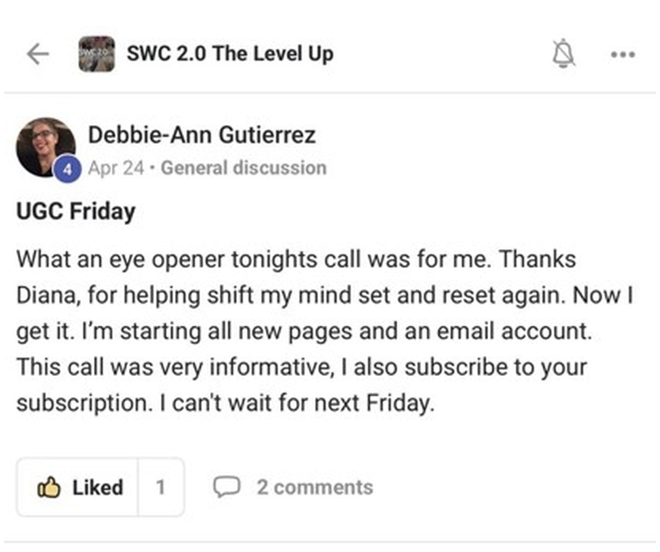 Debbie-Ann Gutierrez testimonio SWC